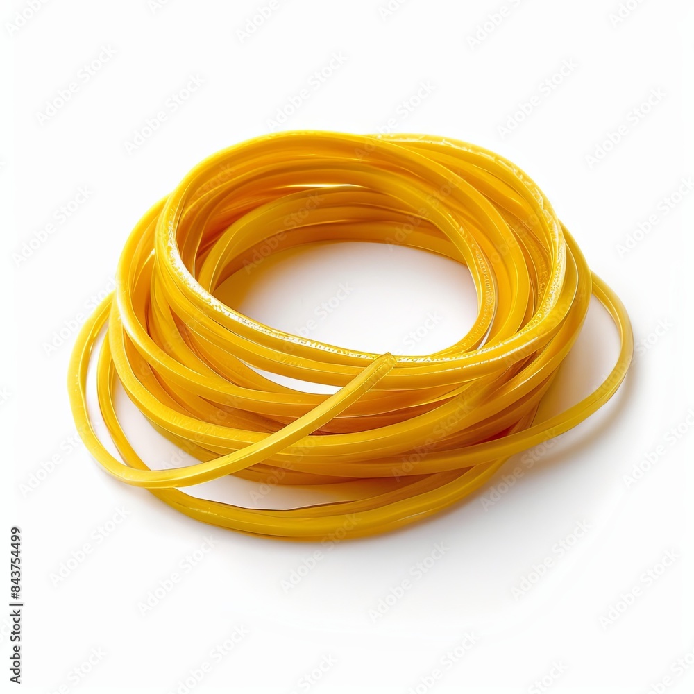 Isolated yellow rubber band on white background Isolated yellow rubber band on white background