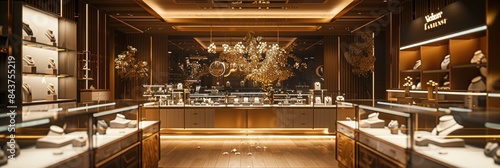 High-End Jewelry Store with Elegant Showcases