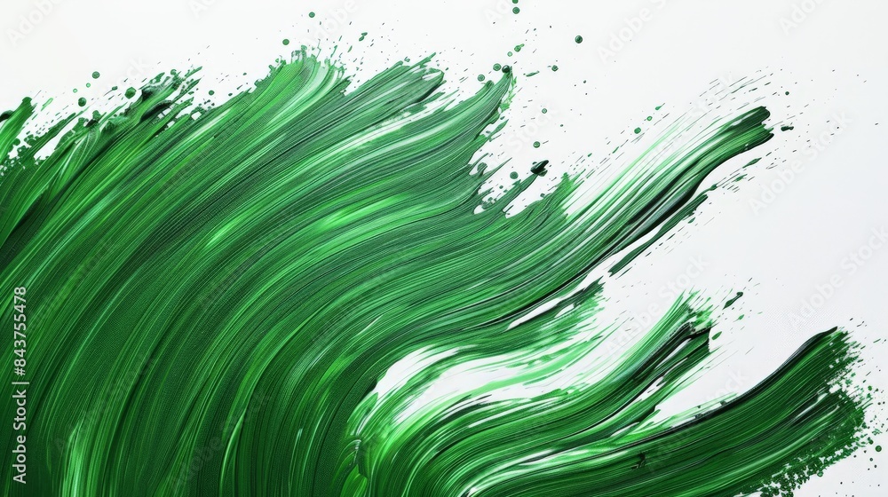 Abstract green paint strokes on white background. Abstract green paint strokes on white background.