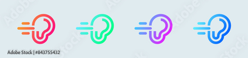 Hearing line icon in gradient colors. Noice signs vector illustration.