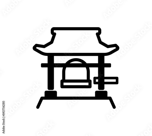 シンプルな寺の鐘のイラスト
