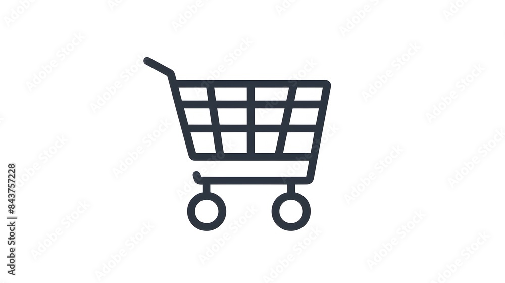 Minimalist Icon of Shopping Cart for E-commerce Website or App Minimalist Icon of Shopping Cart for E-commerce Website or App