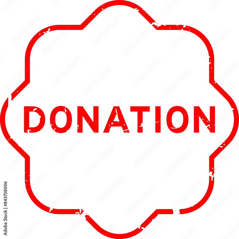 Fototapeta premium Grunge red donation word rubber seal stamp on white background