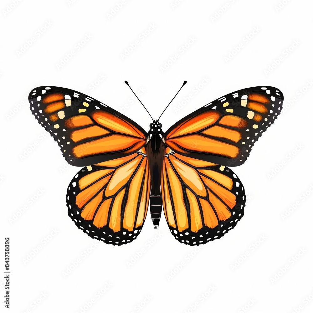 Obraz premium Beautiful colorful butterfly isolated over white background