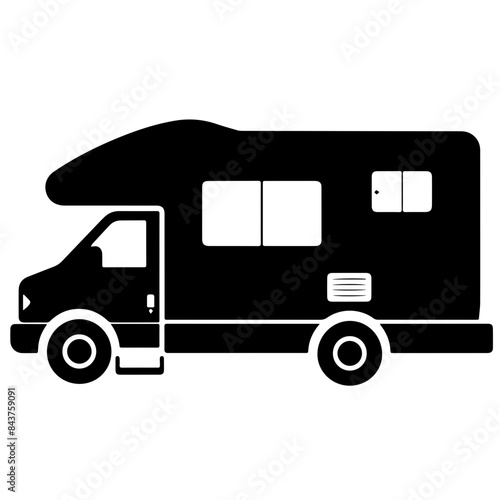 retro campervan or motorhome vector transparent background PNG clipart