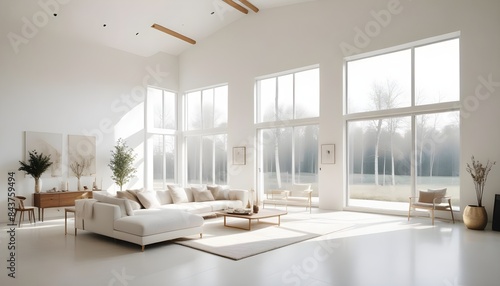 white and gold theme modern interior