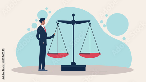 Comparison advantage and disadvantage, integrity or honest truth, pros and cons or measurement, judge or ethical, decision or balance concept