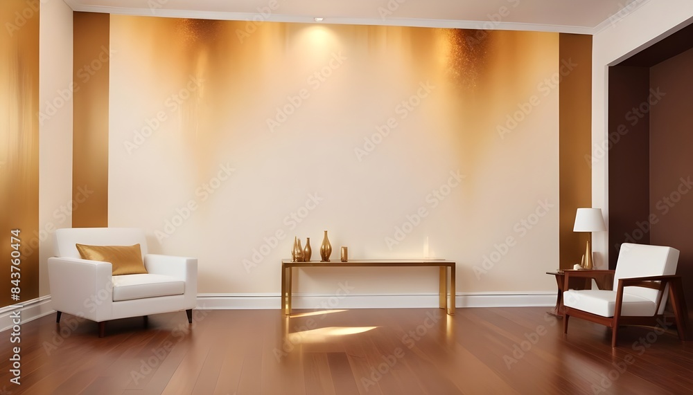 white and gold theme modern interior