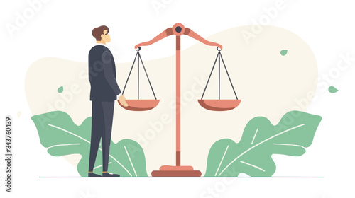 Comparison advantage and disadvantage, integrity or honest truth, pros and cons or measurement, judge or ethical, decision or balance concept