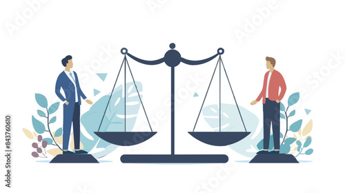 Comparison advantage and disadvantage, integrity or honest truth, pros and cons or measurement, judge or ethical, decision or balance concept