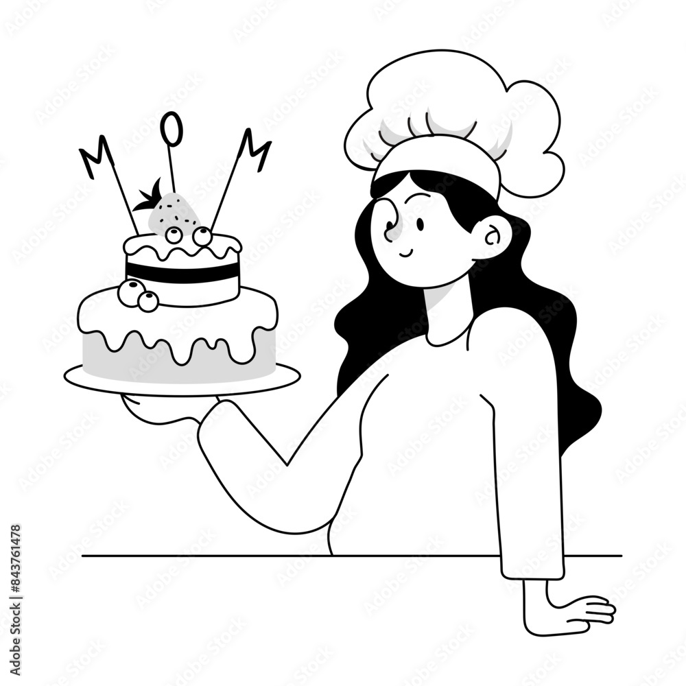 Baking mothers day cake, doodle mini illustration
Baking mothers day cake, doodle mini illustration