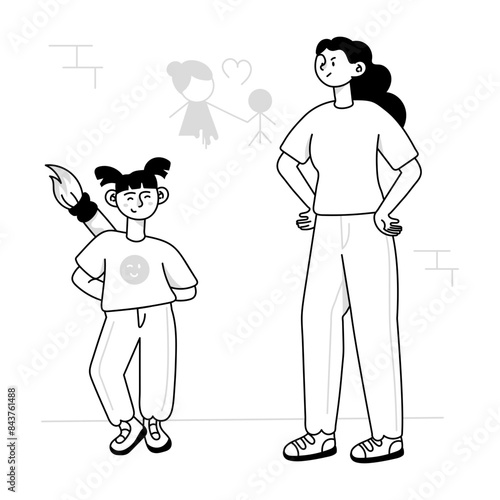 Here’s a doodle mini illustration of an angry mother 

