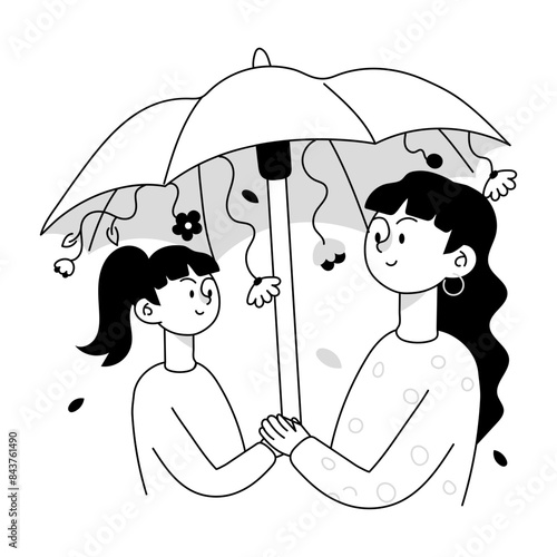 Check out doodle mini illustration of mother daughter bonding 

