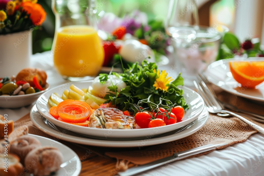 Nutrient-Rich Meal Featuring Salmon, Berries, and Dairy for Promoting Dental Health Nutrient-Rich Meal Featuring Salmon, Berries, and Dairy for Promoting Dental Health