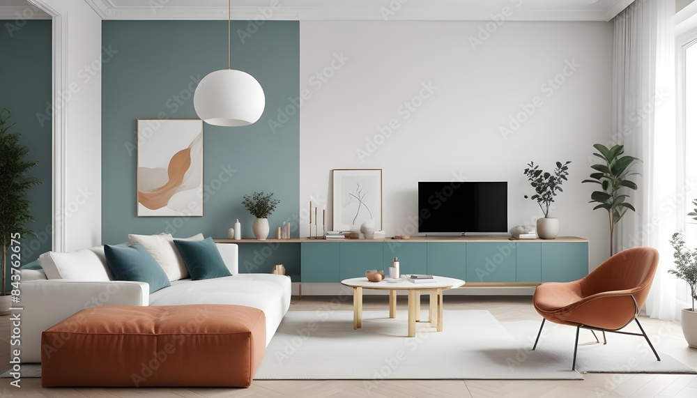 Obraz premium white and gold theme modern interior