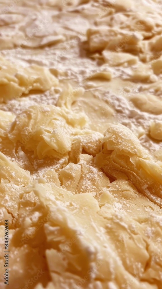Close up of a pastry dough, puff pastry dough type, food background Close up of a pastry dough, puff pastry dough type, food background