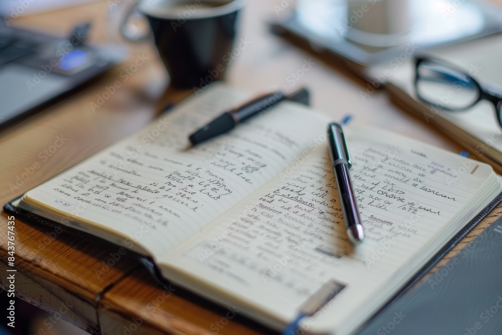 Obraz premium Athlete's Journal on Doping, Study Table with Books and Pen - Concept for Sports Ethics