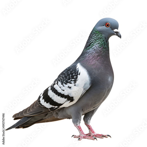 Wallpaper Mural Close-up of a colorful pigeon standing, showcasing its vibrant feathers and natural beauty against a isolated on transparency PNG background. Torontodigital.ca