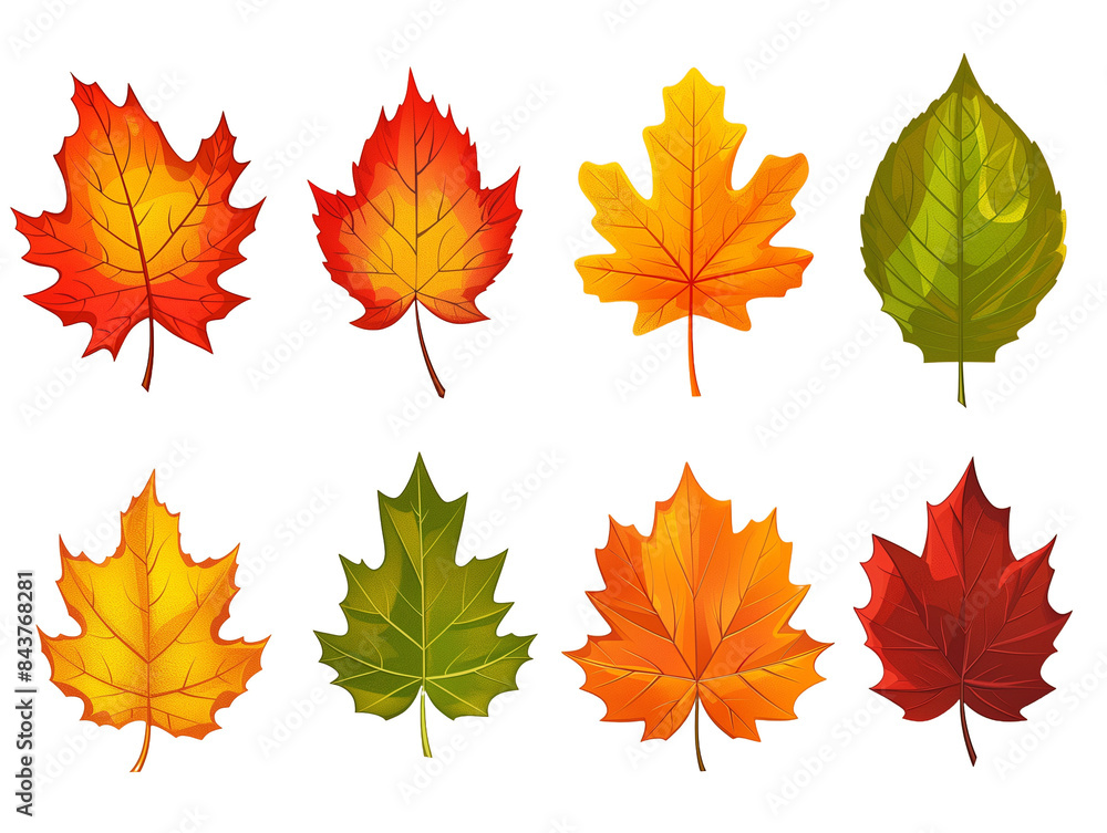 Vibrant Fall Leaves. Vector clip art Vibrant Fall Leaves. Vector clip art