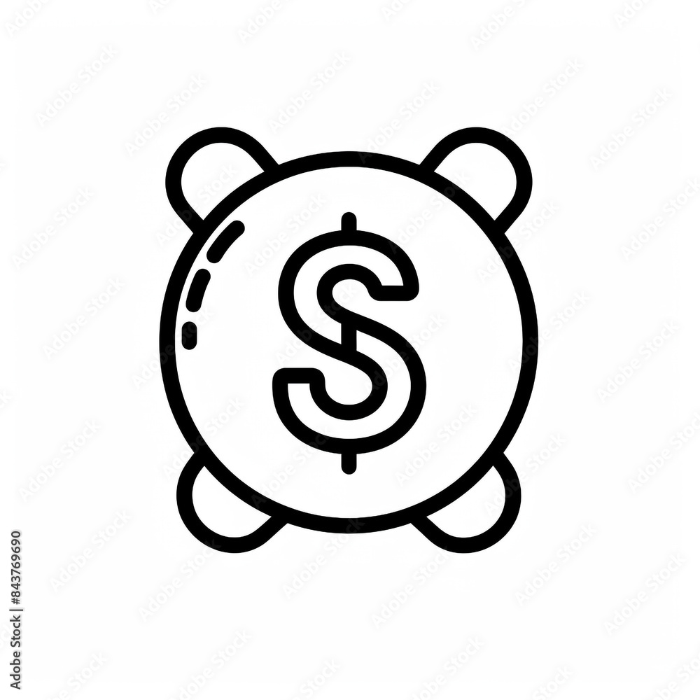 Black outline icon of modern finance and banking isolated on a white background. Black outline icon of modern finance and banking isolated on a white background.