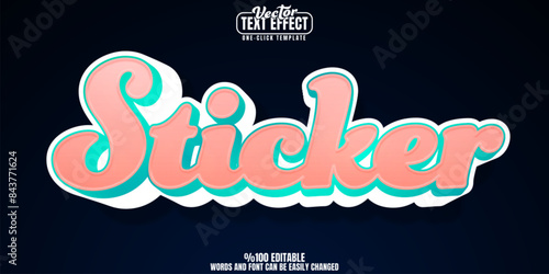 Poster editable text effect, customizable retro and vintage 3d font style