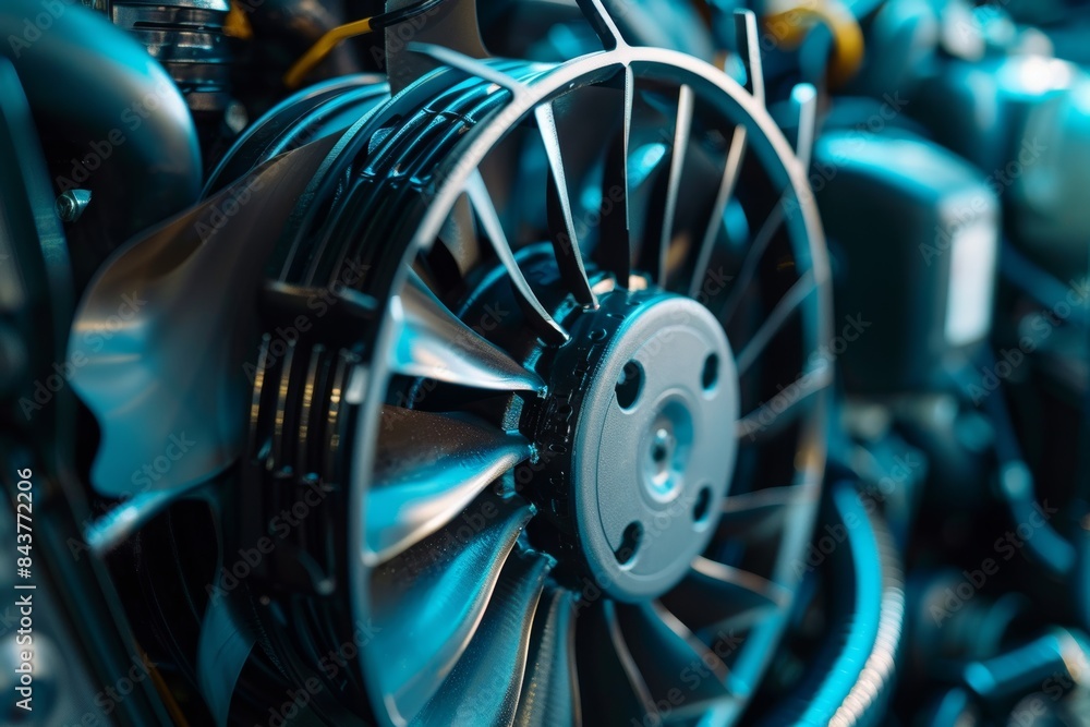 Fototapeta premium Car Cooling Fan Testing - Ensuring Efficient Engine Temperature Control for Optimal Performance