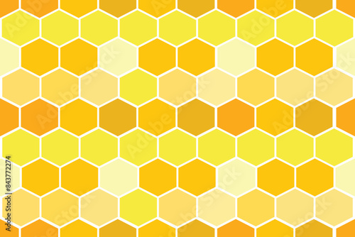 Hexagon hive honey bee seamless pattern background