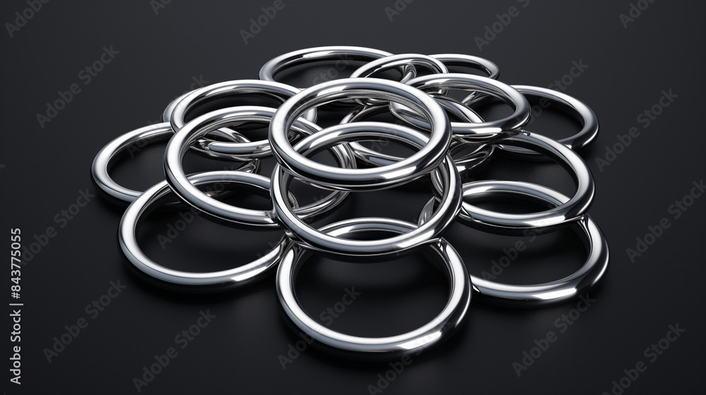 silver metal rings on black background, wallpaper silver metal rings on black background, wallpaper