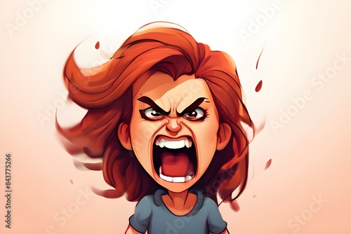 portrait of angry women cartoon