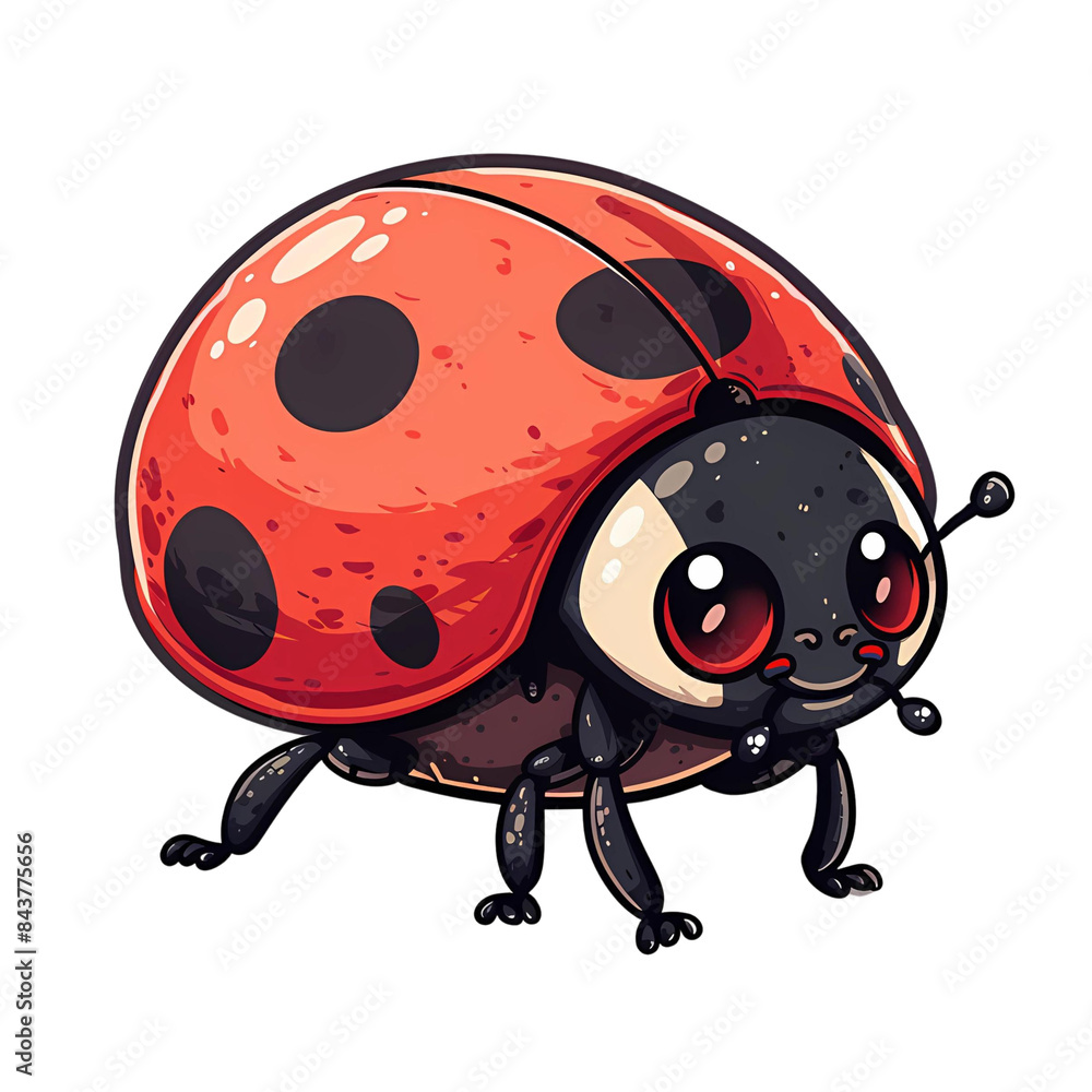 Obraz premium Cute charming ladybug, Generative AI illustration