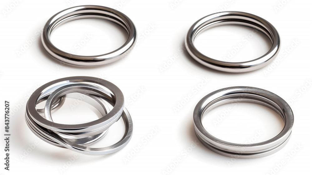 silver metal rings isolated on white background silver metal rings isolated on white background