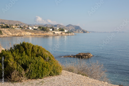 Obraz na płótnie Cliff near Almadrava Beach; El Campello; Alicante; Spain w salonie