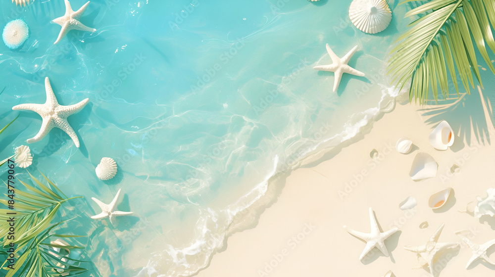 There are numerous starfish and seashells scattered across the sandy beach There are numerous starfish and seashells scattered across the sandy beach