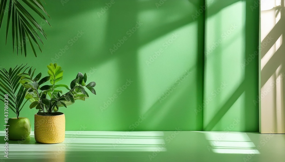 Wall interior background, studio and backdrops show products. with shadow from window color Wall interior background, studio and backdrops show products. with shadow from window color