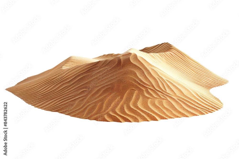 Sand Dune with Crest Isolated on White and Transparent Background Sand Dune with Crest Isolated on White and Transparent Background
