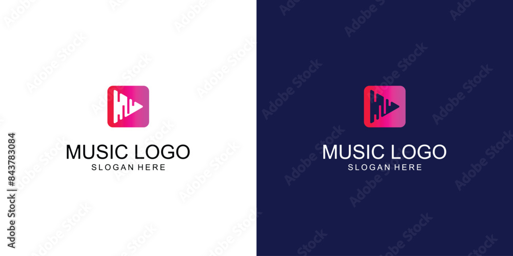 Creative music logo design with unique concept ,premium vector Creative music logo design with unique concept ,premium vector