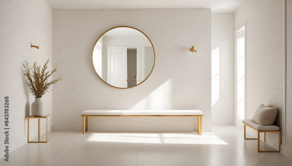 white and gold theme modern interior