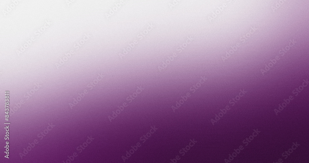 Fototapeta premium Purple illuminated spots on white, grainy color gradient background, noise texture effect, copy space 