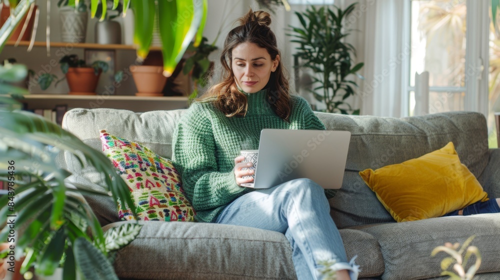 The woman with a laptop The woman with a laptop