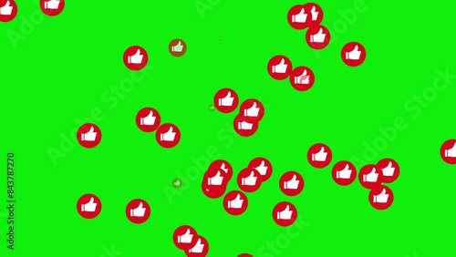 Rainy like thumbs logo animation with green screen