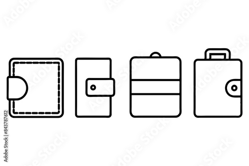 Set of icons for wallet outline