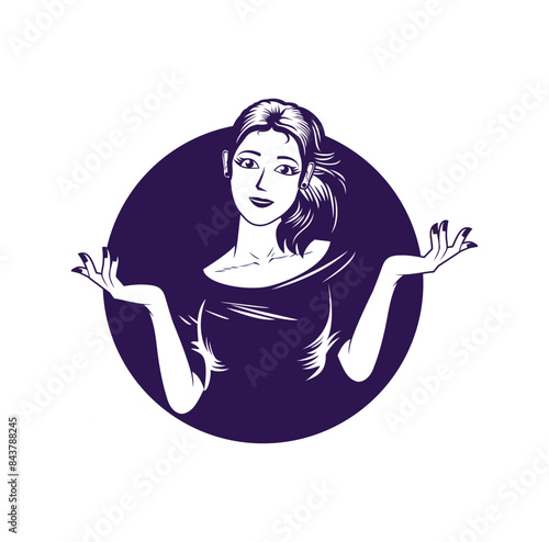 Woman Character Logo Design Illustration vector eps format , suitable for your design needs, logo, illustration, animation, etc.