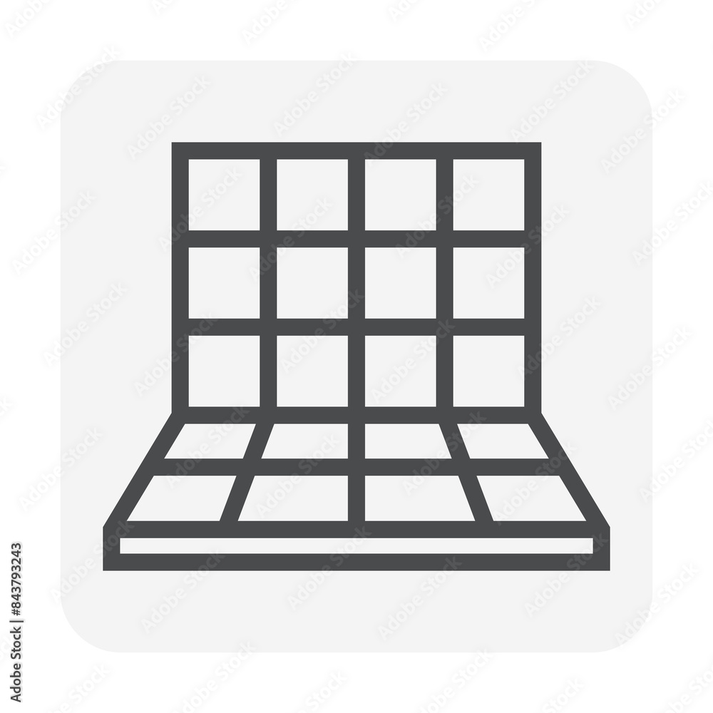 Tile floor and wall inside room vector icon in perspective. Finishing material for paving, laying to decoration interior exterior i.e. bathroom, kitchen, toilet and laundry room. Editable stroke.
Tile floor and wall inside room vector icon in perspective. Finishing material for paving, laying to decoration interior exterior i.e. bathroom, kitchen, toilet and laundry room. Editable stroke.