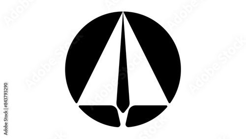 Paper Plane logo  black isolated silhouette