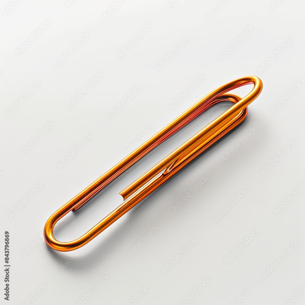 Isolated orange paperclip on white background Isolated orange paperclip on white background