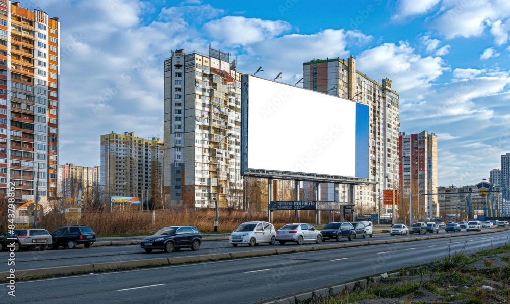 Obraz premium A blank billboard in the city is ideal for advertising mockups
