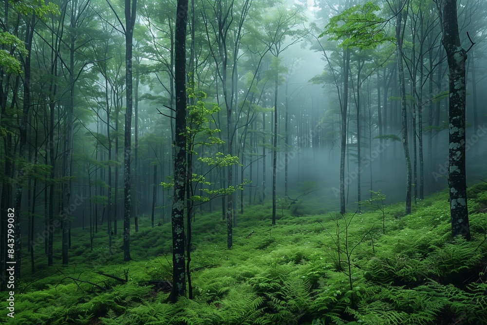 Misty Morning in a Dense Forest: Embrace Nature's Enigma Misty Morning in a Dense Forest: Embrace Nature's Enigma
