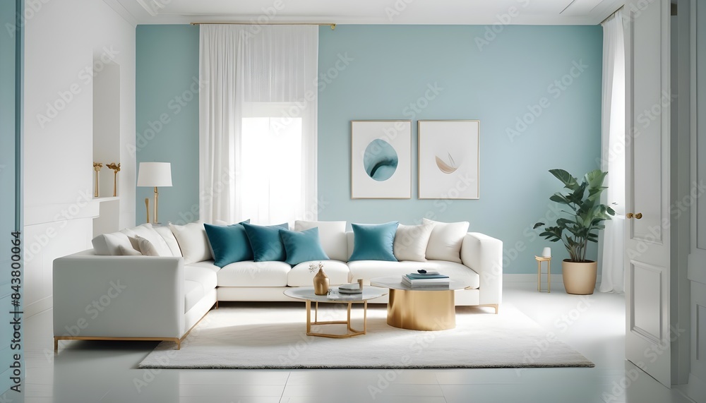 Fototapeta premium white and gold theme modern interior