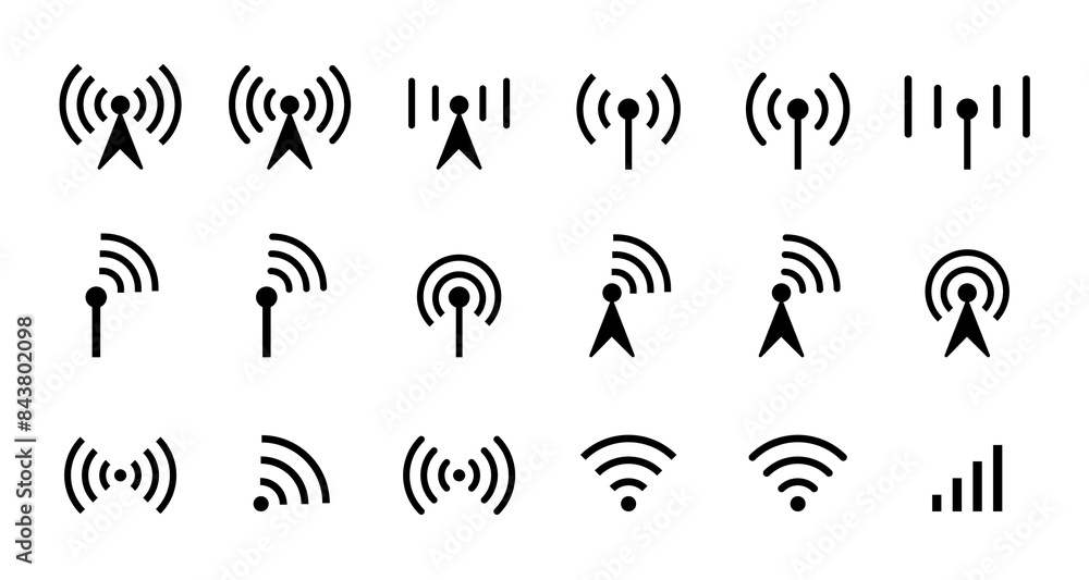 Wifi icon set. Wireless symbol collection. Internet sign. Wifi signal icons. EPS 10. Wifi icon set. Wireless symbol collection. Internet sign. Wifi signal icons. EPS 10.