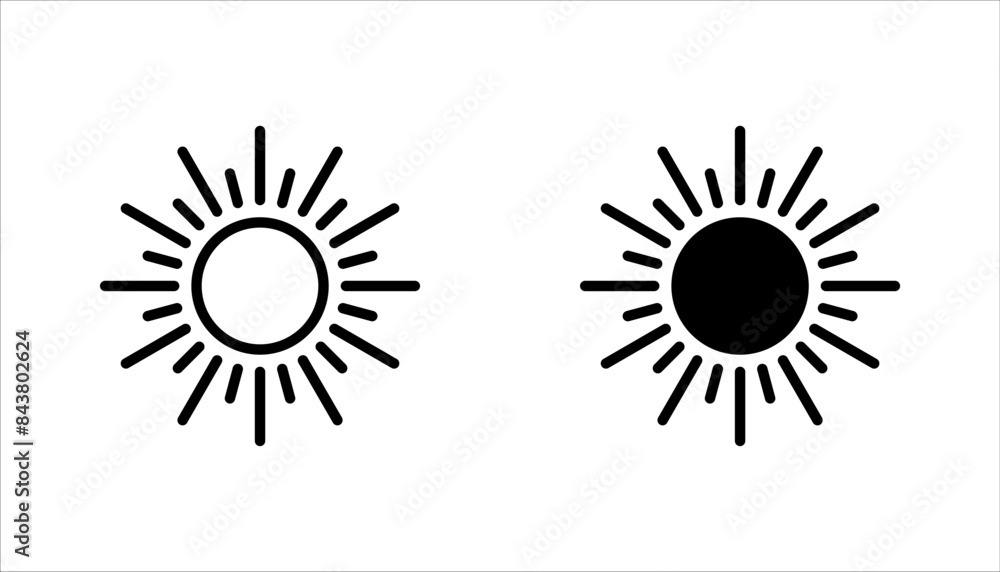 Sun icon vector set. summer symbol. sunlight sign collection. vector illustration on white bakground Sun icon vector set. summer symbol. sunlight sign collection. vector illustration on white bakground